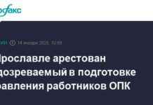Арестован подозреваемый в подготовке отравления работников ОПК в Ярославле